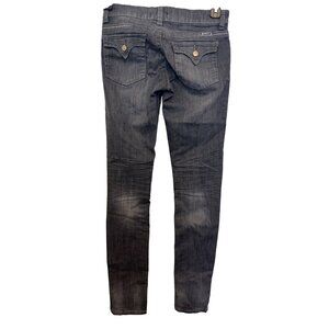 vintage Roxy Womens Super Skinny Black Jeans Size 3 Dark Wash Stretch Denim